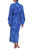 Blue Rayon Long Robe with Bamboo Batik Print from Indonesia 'Bamboo Blue'