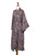 Sienna Purple Floral Batik on Rayon Long Robe from Indonesia 'Floral Mansion'