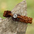 Light Brown Leather Braided Bracelet from Thailand 'Braided Paths in Light Brown'