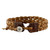 Light Brown Leather Braided Bracelet from Thailand 'Braided Paths in Light Brown'