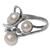 Handcrafted Balinese Sterling Silver and Cultured Pearl Ring 'Polarized Pearl'