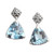 Blue Topaz Sterling Silver Dangle Earrings 'Mystic Trinity'