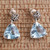 Blue Topaz Sterling Silver Dangle Earrings 'Mystic Trinity'