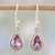 Amethyst and Sterling Silver Dangle Earrings from India 'Radiant Lilac'