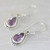 Amethyst and Sterling Silver Dangle Earrings from India 'Radiant Lilac'