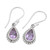 Amethyst and Sterling Silver Dangle Earrings from India 'Radiant Lilac'