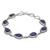 Lapis Lazuli and Sterling Silver Link Bracelet from India 'Caressing Rain in Blue'