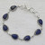 Lapis Lazuli and Sterling Silver Link Bracelet from India 'Caressing Rain in Blue'
