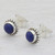 Lapis Lazuli and Sterling Silver Stud Earrings from India 'Blue Globe'