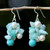 Beaded Cultured Pearl and Blue Quartz Earrings 'Phuket Beach'