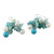 Beaded Cultured Pearl and Blue Quartz Earrings 'Phuket Beach'