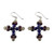 Garnet and Lapis Lazuli Cross Earrings from Thailand 'Cross of Hope'