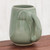 Ceramic Celadon Elephant Mug in Green from Thailand 'Morning Elephant in Green'