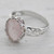 Rose Quartz and Sterling Silver Indian Jali Cocktail Ring 'Rose Ecstasy'