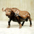 Polished Ebony Wood Statuette of Horned Cow from Ghana 'African Buffalo'