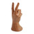 Realistic Bali Peace Sign Hand Sculpture in Hand Carved Wood 'Peace, Man'