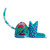 Copal Wood Alebrije Cat Sculpture in Teal from Mexico 'Excited Cat in Teal'