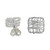 Sterling Silver Wrap Square Stud Earrings Made in Thailand 'Crisscross Square'