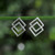 Thai Sterling Silver Square Geometric Button Earrings 'Forever Square'