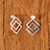 Thai Sterling Silver Square Geometric Button Earrings 'Forever Square'