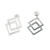 Thai Sterling Silver Square Geometric Button Earrings 'Forever Square'