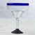 Eco Friendly Set of Six Hand Blown Margarita Glasses 'Cobalt Contrasts'