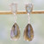 Labradorite and Cubic Zirconia Dangle Earrings from India 'Twilight Delight'