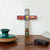 Multicolored Ceramic Mexican Wall Cross with Floral Motifs 'Flower Field'