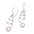 Indonesian Cultured Pearl Sterling Silver Spiral Earrings 'Moonlight Springs'