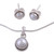 Bridal Pearl Jewelry Set in Sterling Silver  'White Cloud'