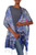 Blue Batik Silk Shawl 'Sapphire Mums'