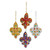 Set of Four Multicolored Fleur de Lis Ornaments from India 'Colorful Fleur de Lis'