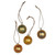 Four Round Gold Tone Albesia Wood Ornaments from Bali 'Golden Baubles'