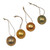 Four Round Gold Tone Albesia Wood Ornaments from Bali 'Golden Baubles'