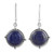 Lapis Lazuli and Sterling Silver Dangle Earrings from India 'Alluring Speckles'