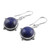 Lapis Lazuli and Sterling Silver Dangle Earrings from India 'Alluring Speckles'