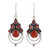 Garnet and Carnelian Dangle Earrings by Indian Artisans 'Radiant Harmony'