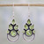 Sterling Silver and Peridot Bollywood Glam Earrings 'Radiant Green'