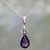 Faceted Amethyst and Sterling Silver Necklace from India 'Lavender Drop'