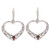 Garnet and Sterling Silver Heart Dangle Earrings from Bali 'Heart of Vines'
