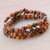 Set of 3 Tiger's Eye and Ceramic Beaded Bracelets from Peru 'Andean Temples'