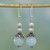 Aqua Aventurine and Cultured Pearl Dangle Earrings 'Crowning Glory'