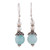 Aqua Aventurine and Cultured Pearl Dangle Earrings 'Crowning Glory'