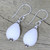 Sterling Silver and White Agate Dangle Earrings from India 'Pure Wonder'