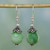 Green Aventurine and Sterling Silver Dangle Earrings 'Green Delight'