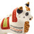 Ornate Brown and White Andean Bull Figurines Pair 'Little Bulls of Pucara'
