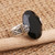 Oval Onyx and Sterling Silver Cocktail Ring from Bali 'Mysterious Oval'