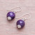 Amethyst and 925 Silver Dangle Earrings from Thailand 'Perfect Orbs'