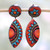 Colorful Ceramic Dangle Earrings by Indian Artisans 'Ancient Inspiration'