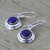 Contemporary Lapis Lazuli and Sterling Silver Earrings 'Midnight Discs'